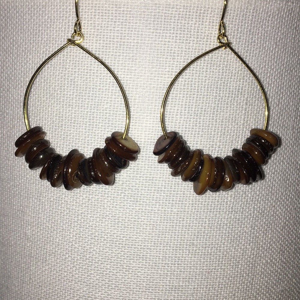 🤎 HANDMADE brown earrings! 🤎 - Picture 4 of 7